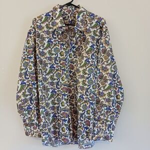Alan Flusser, "Swanky Paisley"  Button Up, Long Sleeve Shirt, 100% Cotton, XL‎